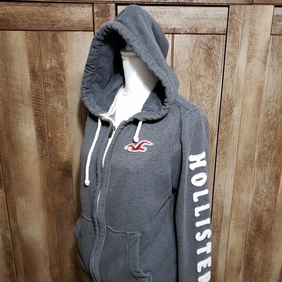 Hollister Sweaters - Hollister Spellout Front Zip Hoodie Jacket S / M